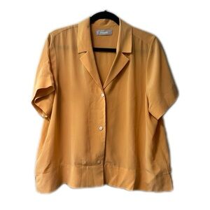 EVERLANE 100% silk short sleeve notch shirt - sz 14